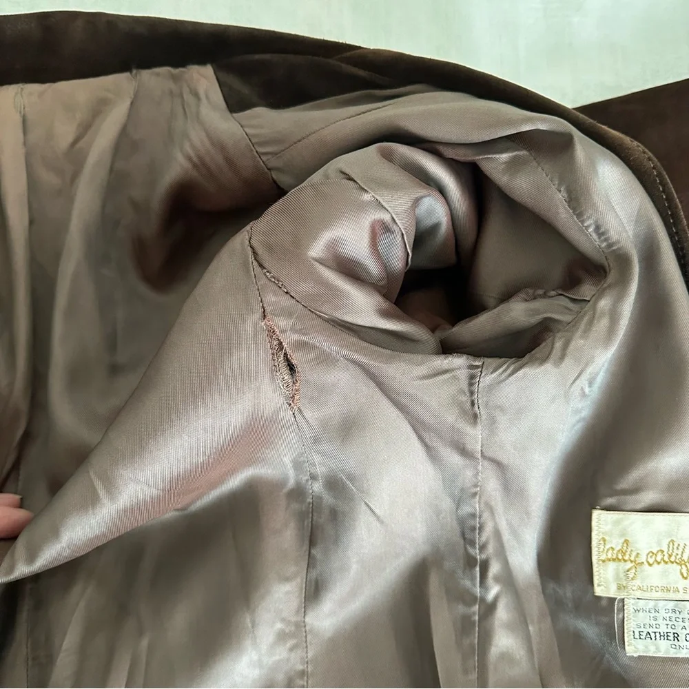 Vintage 60s Lady Californian Brown Suede Western Jacket - Picture 14 of 14